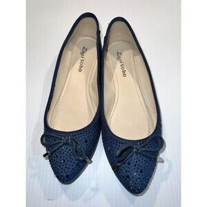 Zigi Soho Torey Rhinestone Sparkle Blue Flats Womens Size 6